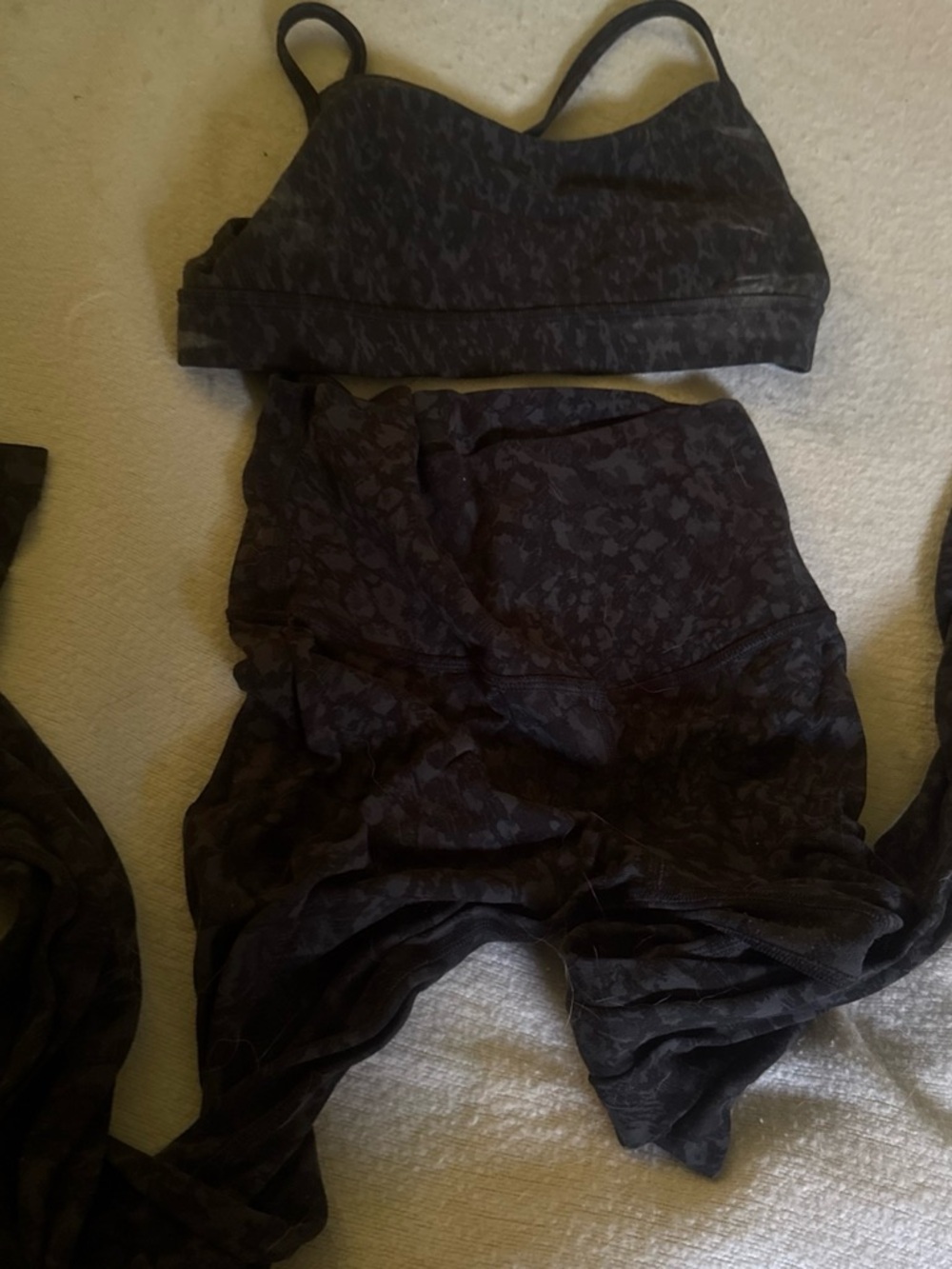 lululemon athletica Deep Purple/Black Floral Workout Set